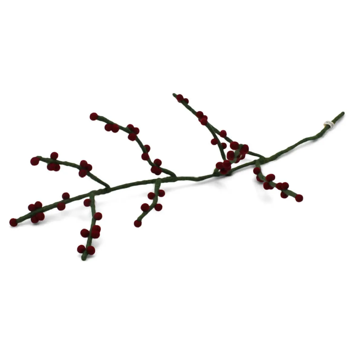 En Gry & Sif Grüner Ast m. Dunkelroten Beeren 60cm, Filz
