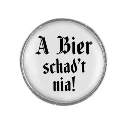 Gaudiknopf "A Bier schad't nia" Anstecker "Klassiker-schlicht"