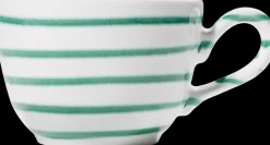 Gmundner Kaffeetasse "Grüngeflammt"