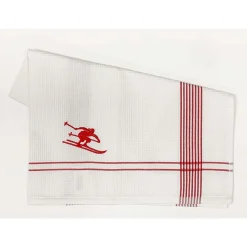 Kleinmann Geschirrtuch "Skifahrer" rot 50x70cm