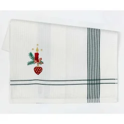 Kleinmann Küchentuch "Weihnachtskerze" grün 50x70 cm