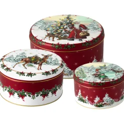 Villeroy & Boch Gebäckdose Set 3 19,7x9,4cm "Winter Collage Accessoires"